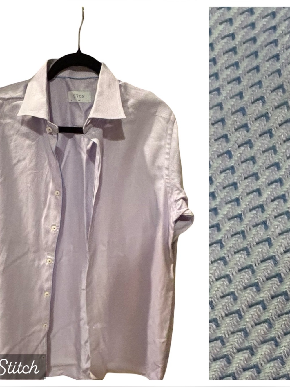 Eton Dress Shirt Mens 17 43cm Purple Fit Textured shirt - slim fit dress shirt